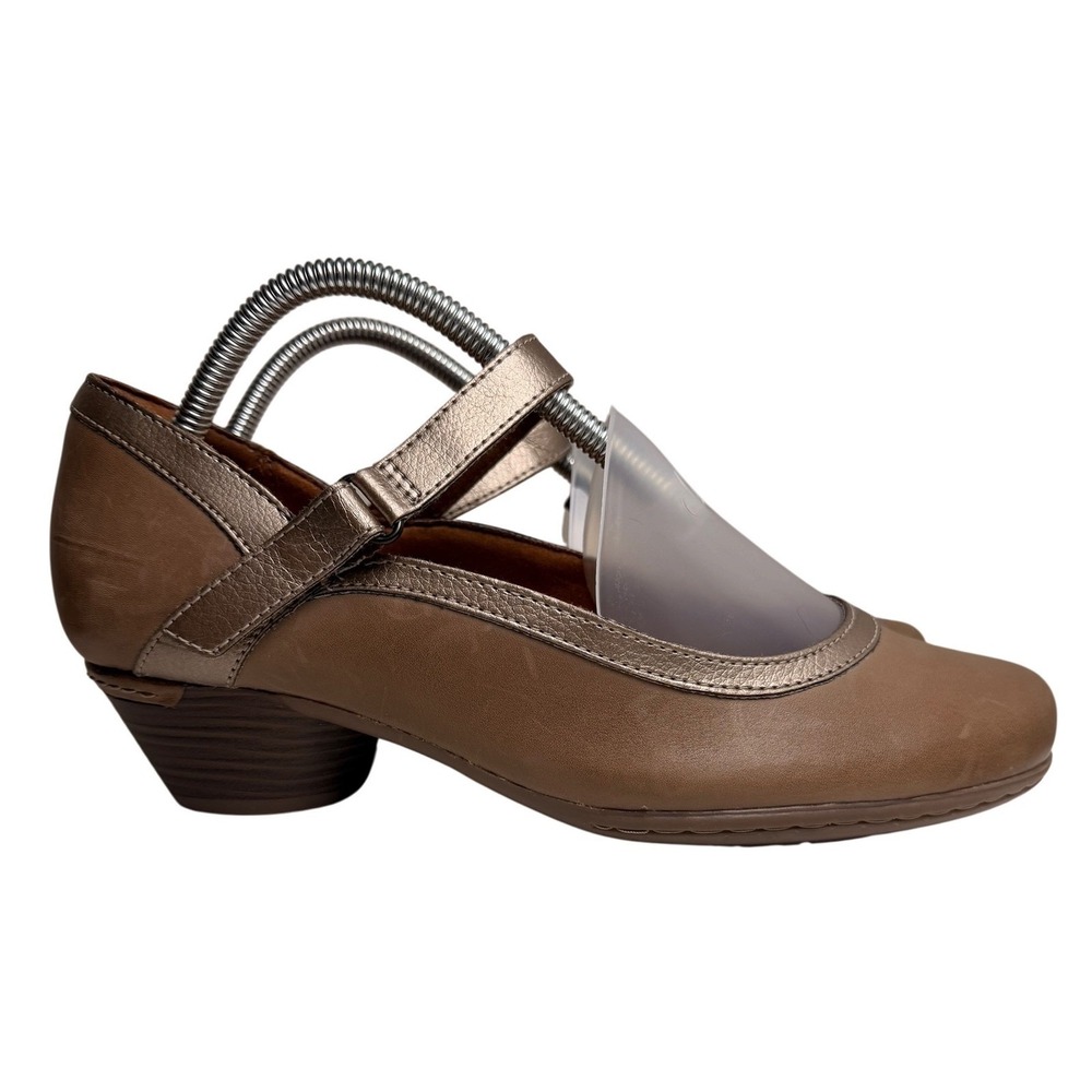 Cobb Hill Laurel Leather Mary Jane Pumps Taupe Bronze Comfort Shoes 8.5 - Picture 2 of 13